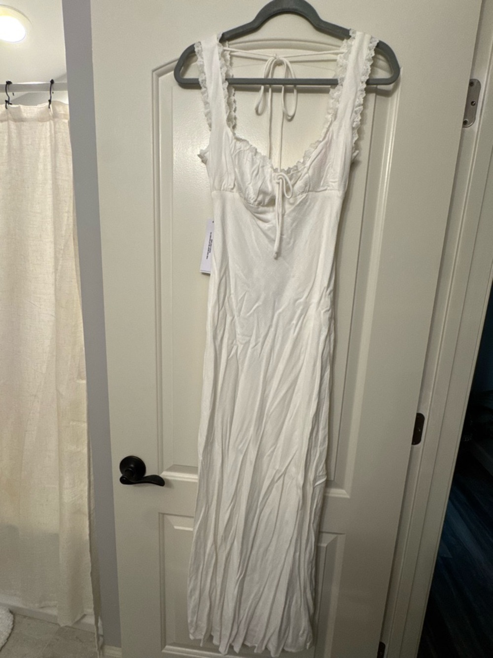 Princess Polly White Maxi Dress with Lace-Trim